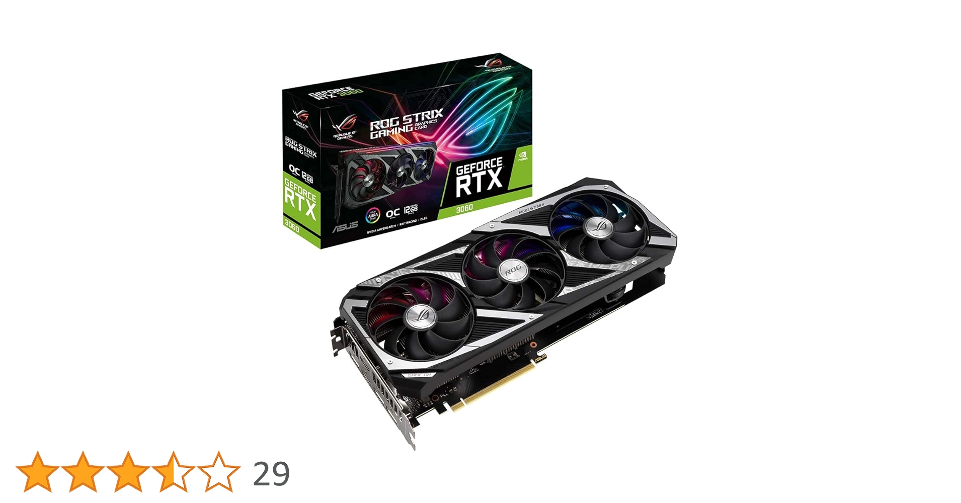 Placa de Vídeo Asus ROG Strix Geforce RTX 3060 OC, 12GB
