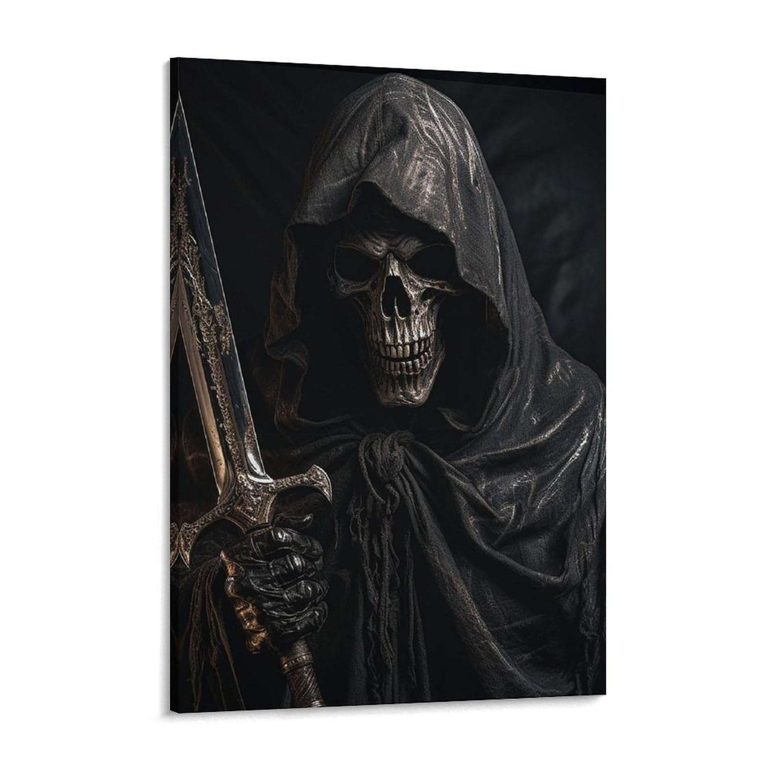 Skeleton in Robe Canvas Wall Art for Bedroom 18x24inch Canvas Prints Artwork for Walls Modern Picture Artwork Painting for Living Room Aesthetic Wall Paintings for Bathroom Kitchen Office Dec
