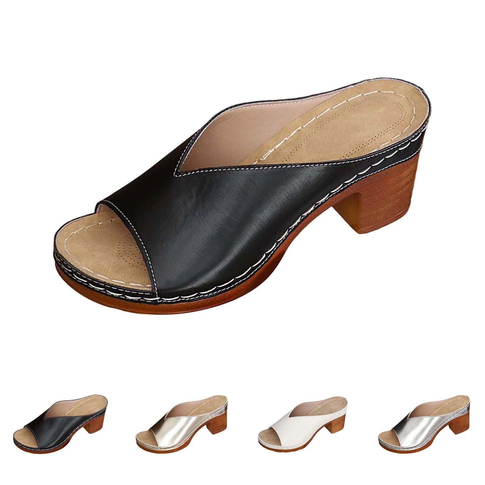 Sandalias de mujer de verano con tacón ancho cómodo - Chanclas elegantes abiertas casuales de corcho ligeras y cómodas sandalias de plataforma estilo bohemio zapatos chic para oficina, paseo