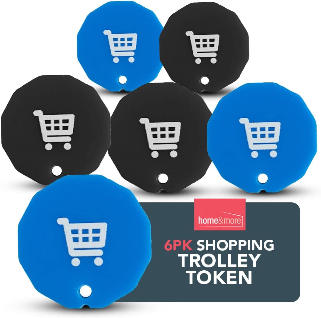 SOL 6pk Shopping Trolley Token 12 Sided Keyring for Supermarket Carts Pound Coin Alternative Lightweight Durable Acrylic Clear Finish Smooth Edges Easy Carry Pocket Accessory Everyday Convenience