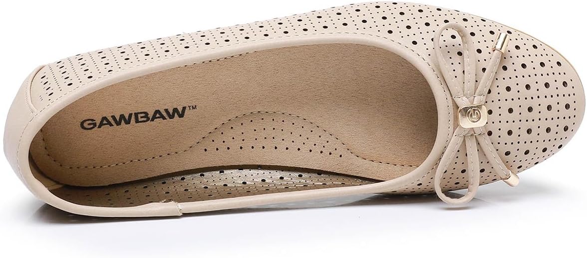 GAWBAW Women's Ballet Flats Shoes Comfortable Slip On Casual Dress Flats Low Wedge Ballerina Walking Flats for Women