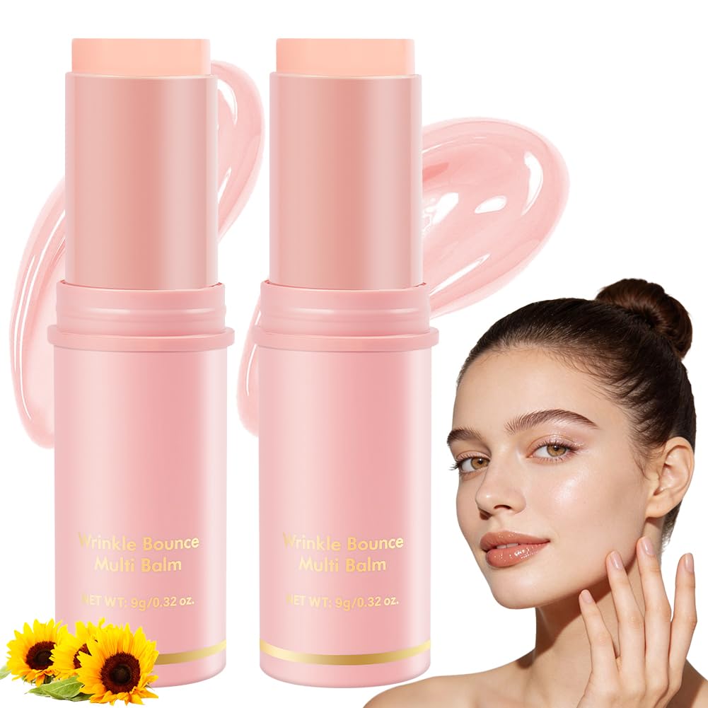 Aomig 2 Pezzi Multi Balm Stick, Calcium Stick Antirughe con Estratto di Collagene, Sticks Idratante al Collagene Per Occhi, Collo e Viso, Balsamo Anti-Età, Idratante, Antirughe