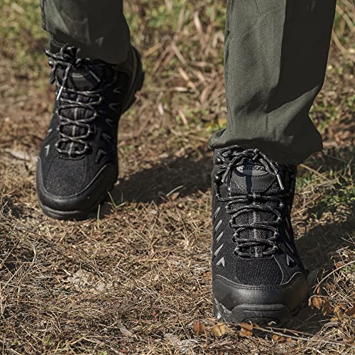 Image of SHULOOK Men's Waterproof Hiking Boots Non-Slip Lightweight Mid Top Ankle Boot Breathable Hiker Trekking Shoes