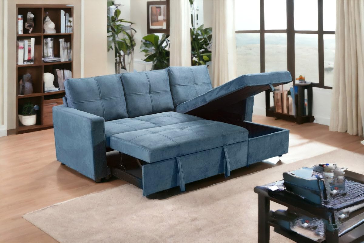 S & S Saldos y Stocks Sofa Cama Chaise Longue PAU 215cm Negro