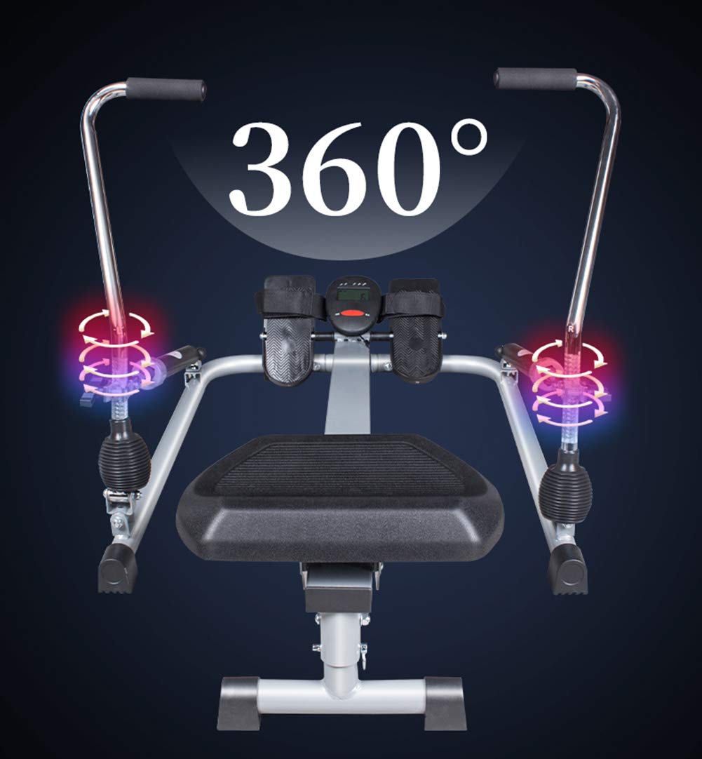 Máquina de Remo Plegable, Máquina de Remo Hidráulica, Resistencia Ajustable, con Pantalla LCD, Carga Máxima 120 Kg, para Gimnasio en Casa
