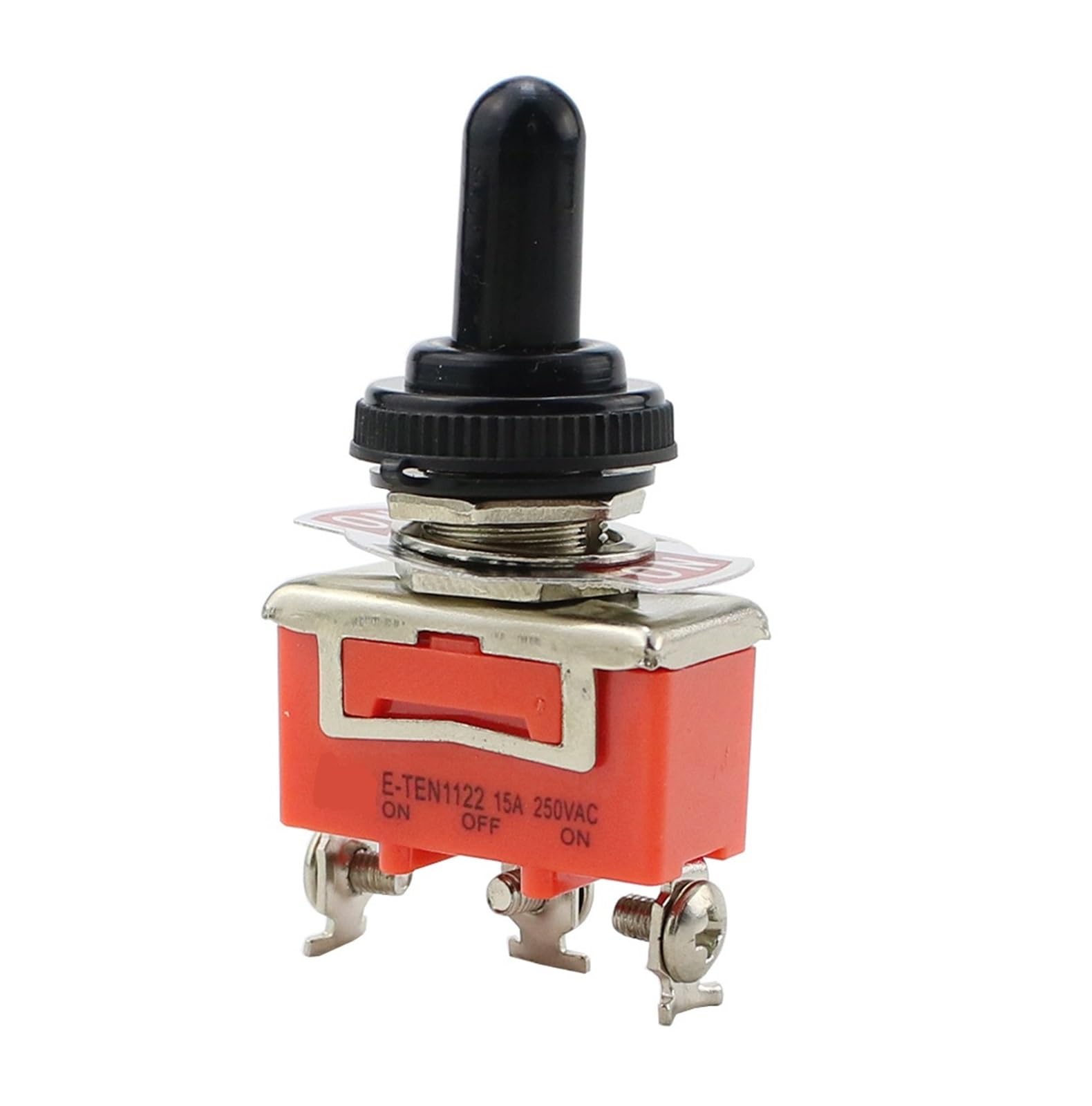 Interrupteur à bascule 3 positions E-TEN1122 commutateur AC 250V 15A triphasé avec cache orange - 8