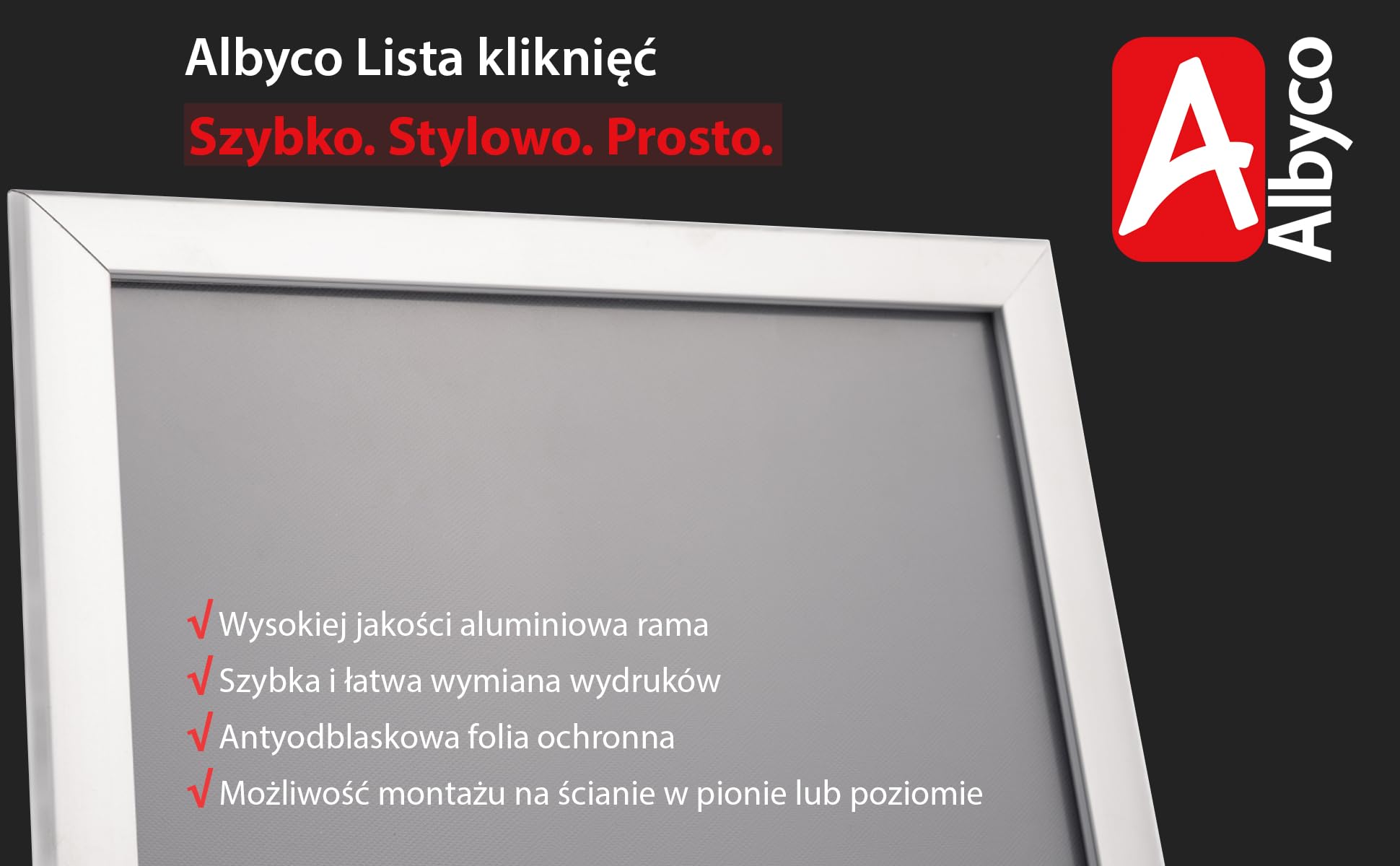 Albyco - Ramka - Na zdjęcia DANCE plakaty - Kolor: Aluminium - A3 - Do zdjęć lub innych plakatów lub obrazów - Rozmiar A3, 29,7 x 42 cm, 20mm