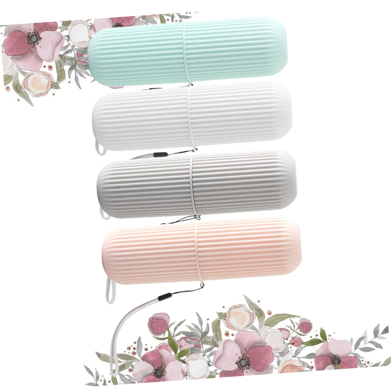 Ipetboom 4Pcs Portable Toothbrush Case Travel Toothbrush Holder Capsule Case for Storage Includes Grey for Travel and