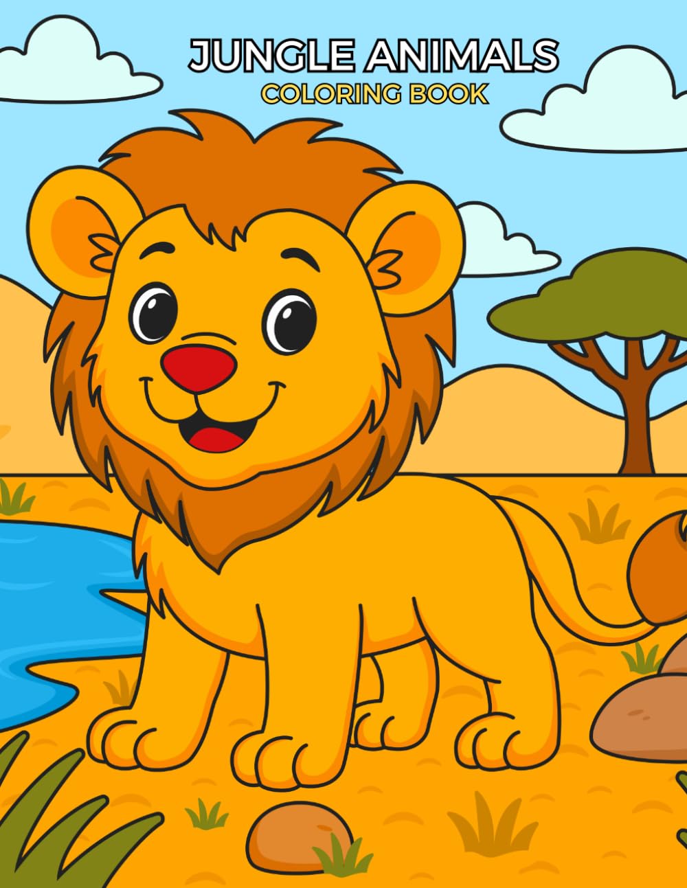 Jungle Animals Coloring Book for Kids