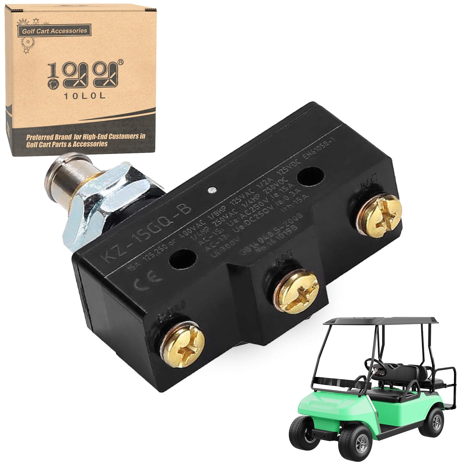 Micro interruptor pedal freno 10L0L para carro de golf Club Car DS y EZGO sustituye 1011439 8