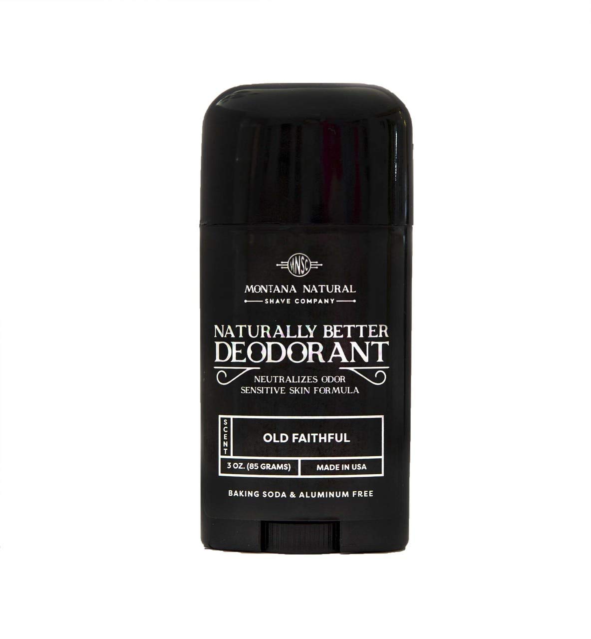 Montana Natural Shave CompanyMNSC Old Faithful Better Deodorant - Magnesium and Activated Charcoal - Sensitive Skin Formula, Aluminum-Free, Baking Soda-Free, All-Natural, Plant-Derived, Made in USA