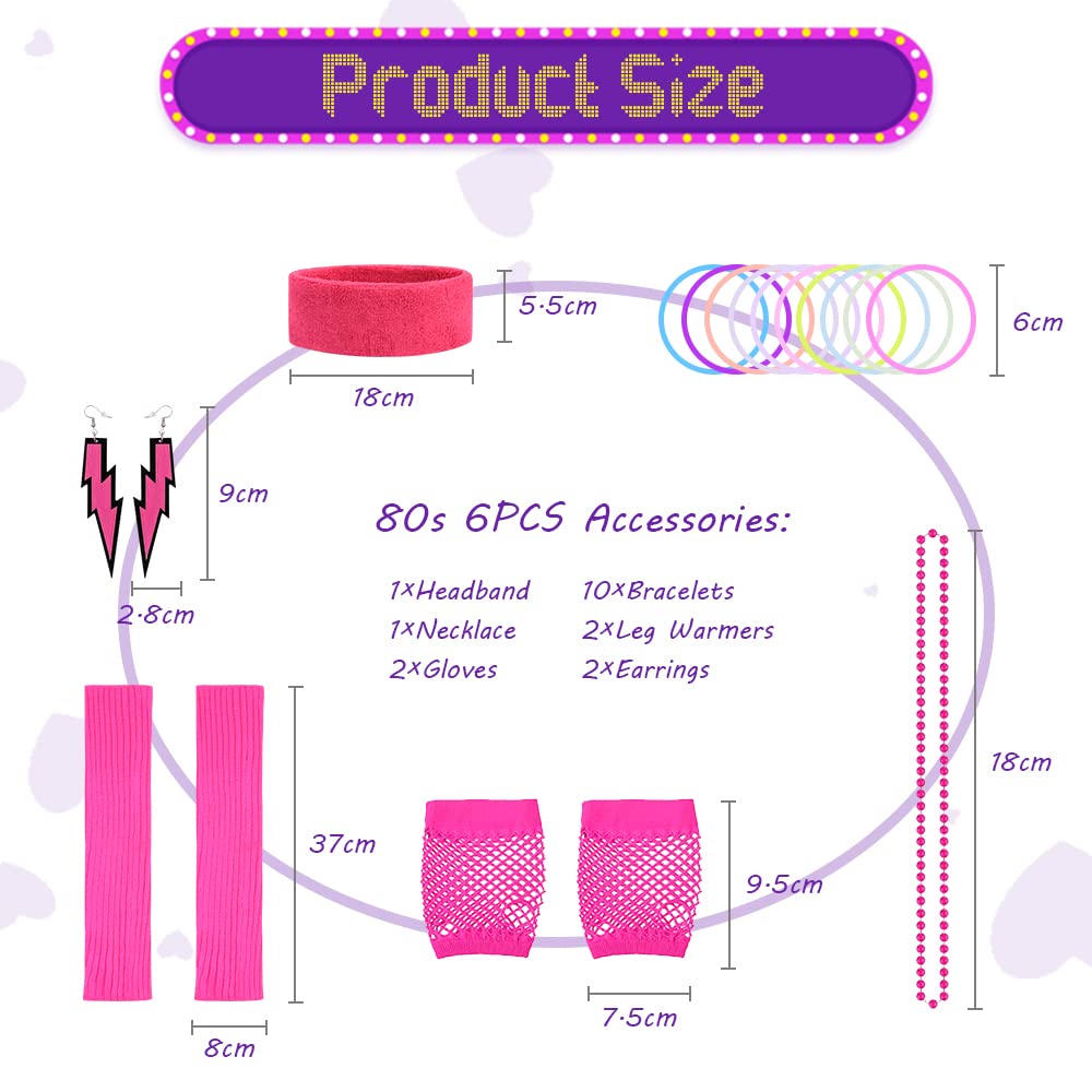 Aomig Women's 80s Costume Accessories Set - Image 4