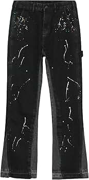 パンツ 70s Sears Painter Pants \"Paint Splatter\" DICKIES - Distressed Paint Splatter White Cropped Painter