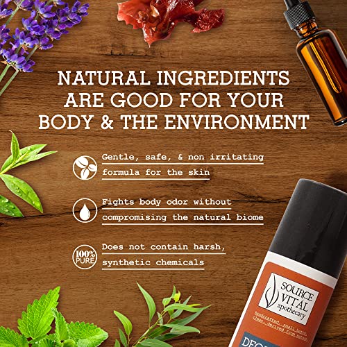 Deozein Original Roll-On Deodorant From Source Vitál Apothecary | All Natural, Paraben Free, Baking Soda Free | Earthy Herbal Scent For Men And Women | 3 Fl. Oz. #TOP2