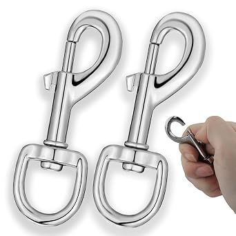 Swivel Snap Hook, Swivel Eye Bolt Snap Hook 3.58 Inch, Single Ended Clip Hooks, Flag Pole Clips 304 Stainless Steel- 2 Pack