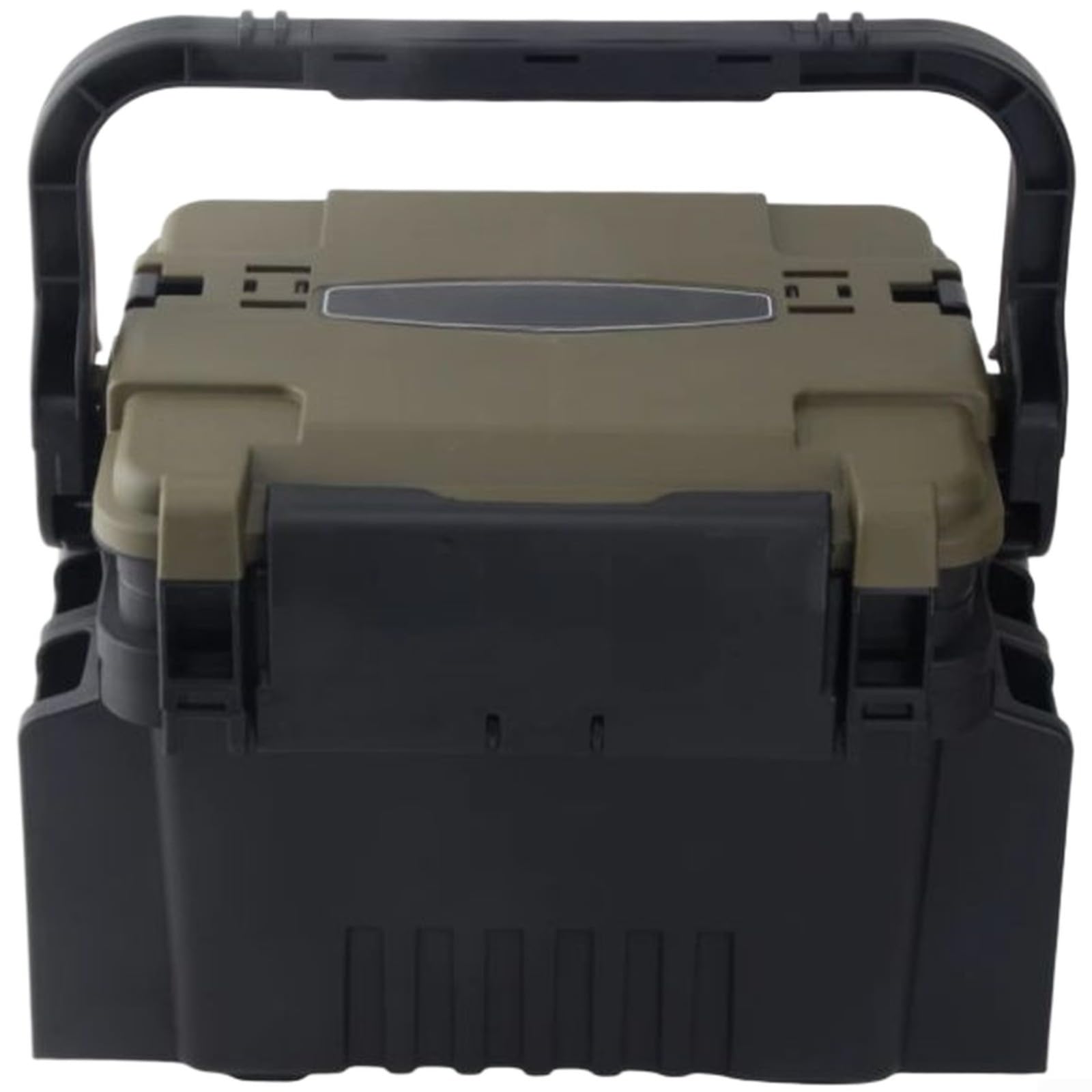 Grande scatola organizer per attrezzatura da pesca, con scomparti multistrato e divisori regolabili, portatile, in polietilene, per esche e accessori, tracolla (grande, grigio)