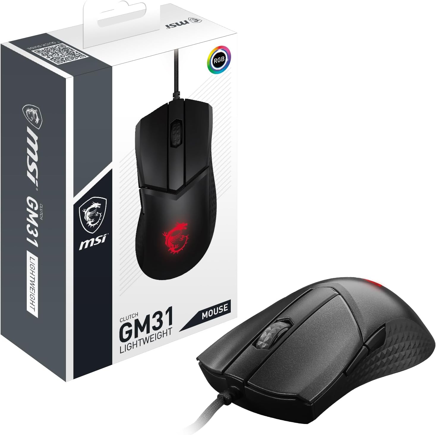 MSI MS633 Clutch GM31 Gaming Mouse, Lightweight