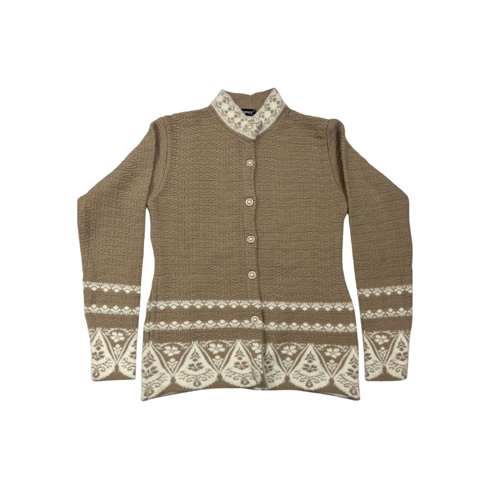 Women Cardigan Black with White Printed Design Full Sleeve Round Neck Button-Down Sweater for Casual and Office Use-image-3