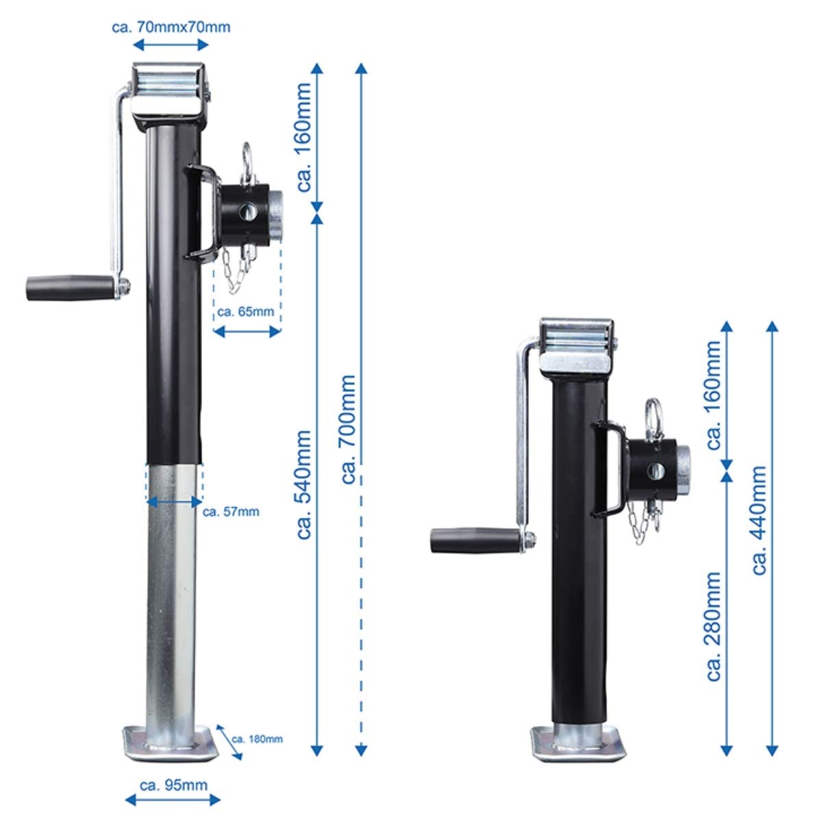 Anhängerstütze 5000 Pfund - Ausdrehstütze Mit Kurbel Für Wohnwagen & Anhänger
