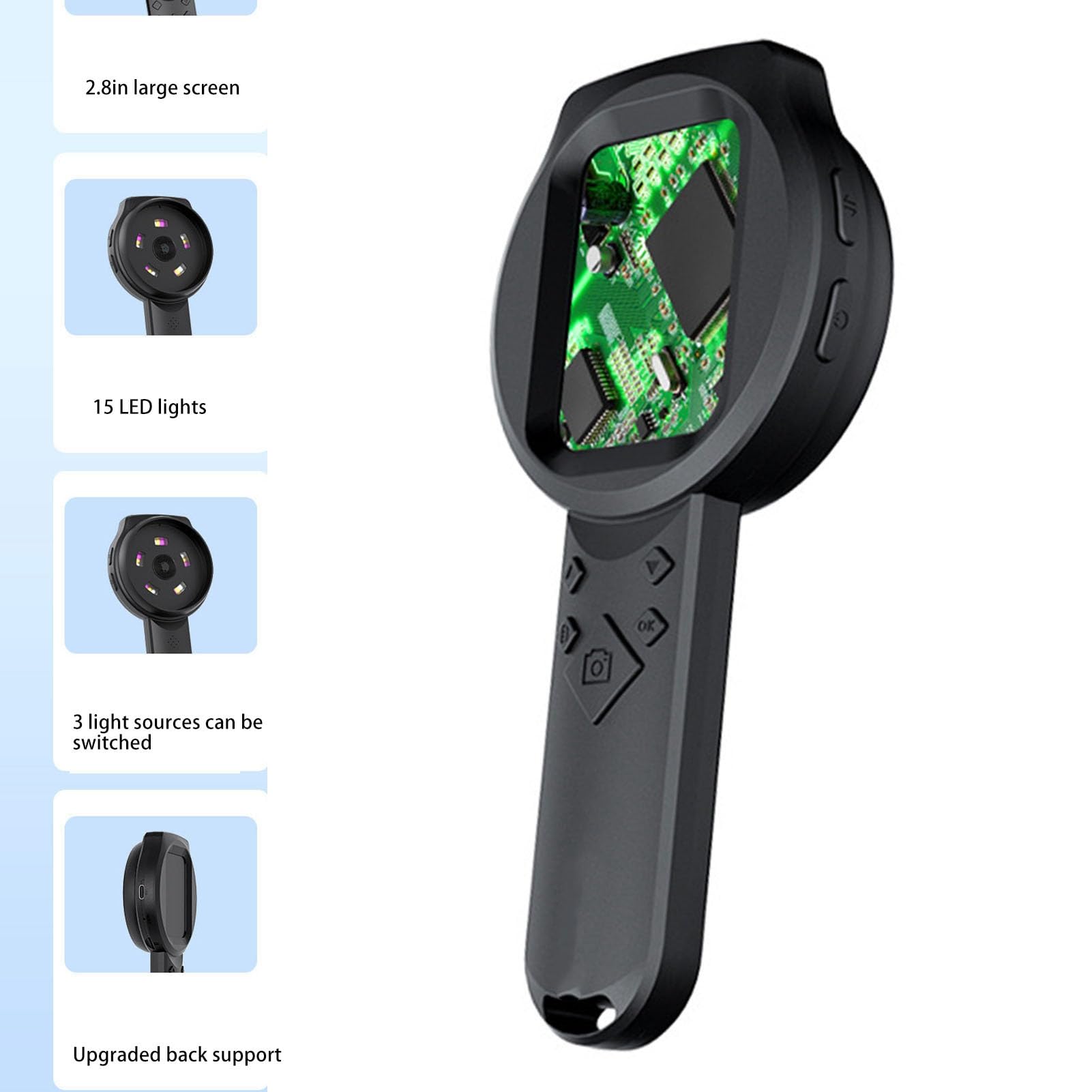 1000x Vergrößerungsglas Handheld Digital Lupe mit Leichten 4 Zoomtasten Vielseitige Kamera Funktionen für Hobbyisten