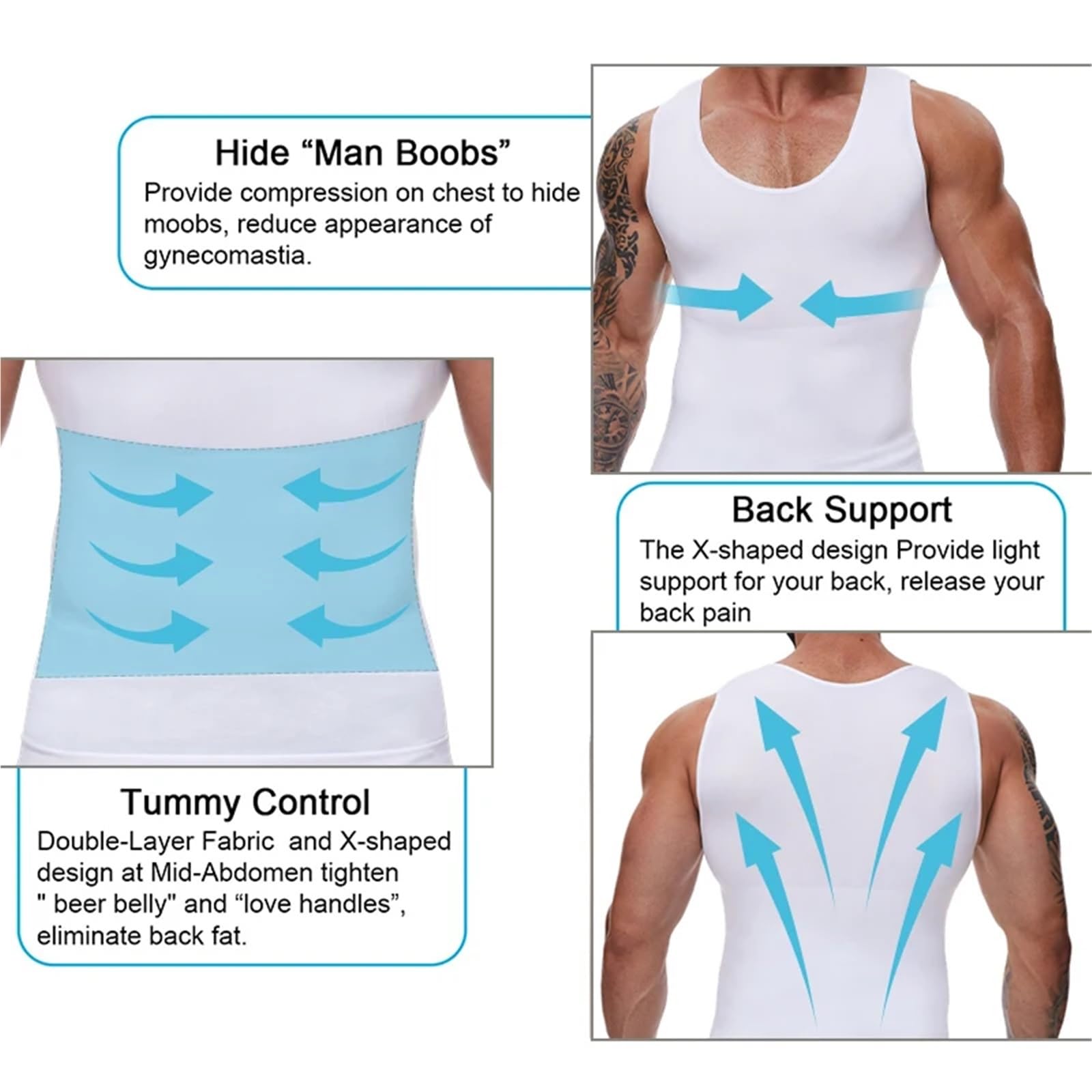 Prendas Moldeadoras Hombre Camisetas de compresión for Hombre, Faja Reductora Abdomen, Camiseta for Vientre Plano, Chaleco Adelgazante, Entrenador Cintura, Entrenamiento físico