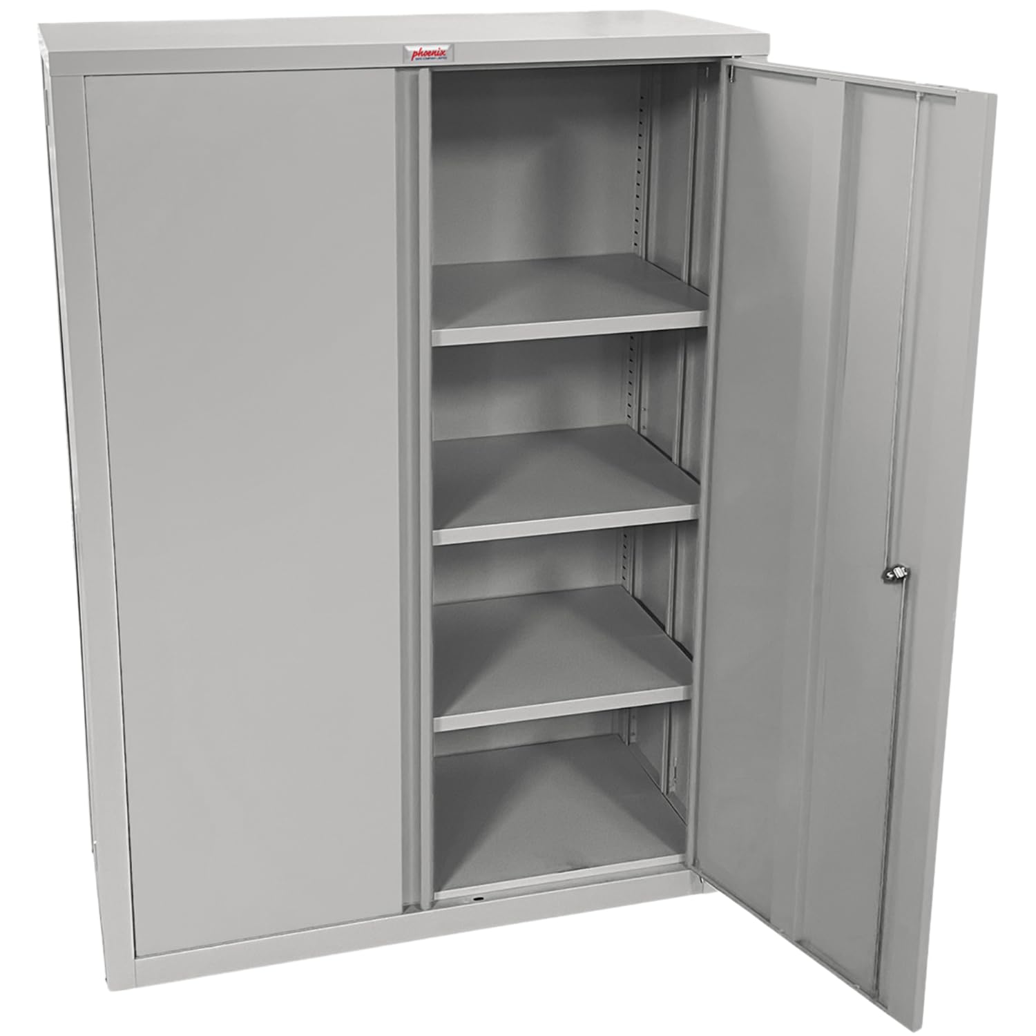 Phoenix Safe Company SCF1491GGE - Armario de papelería de 2 puertas con cerradura electrónica, 3 estantes con capacidad de 60 kg por estante, almacenamiento plegable de acero para oficina y almacén