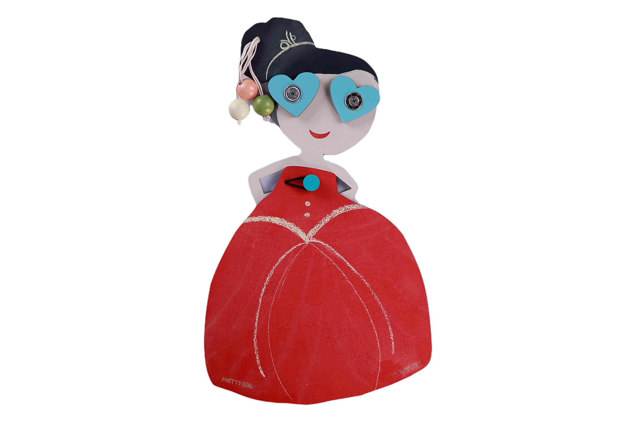 THE FUNNY MIND Wooden Multipurpose Doll Red Chalk Board with Stand,Chalk,and Duster for Kids,Toddlers,Infants,Desk,Kitchen,Dining Table,Side Table,Restaurant Ideal for Gifts,Learning,Doodle,D�cor