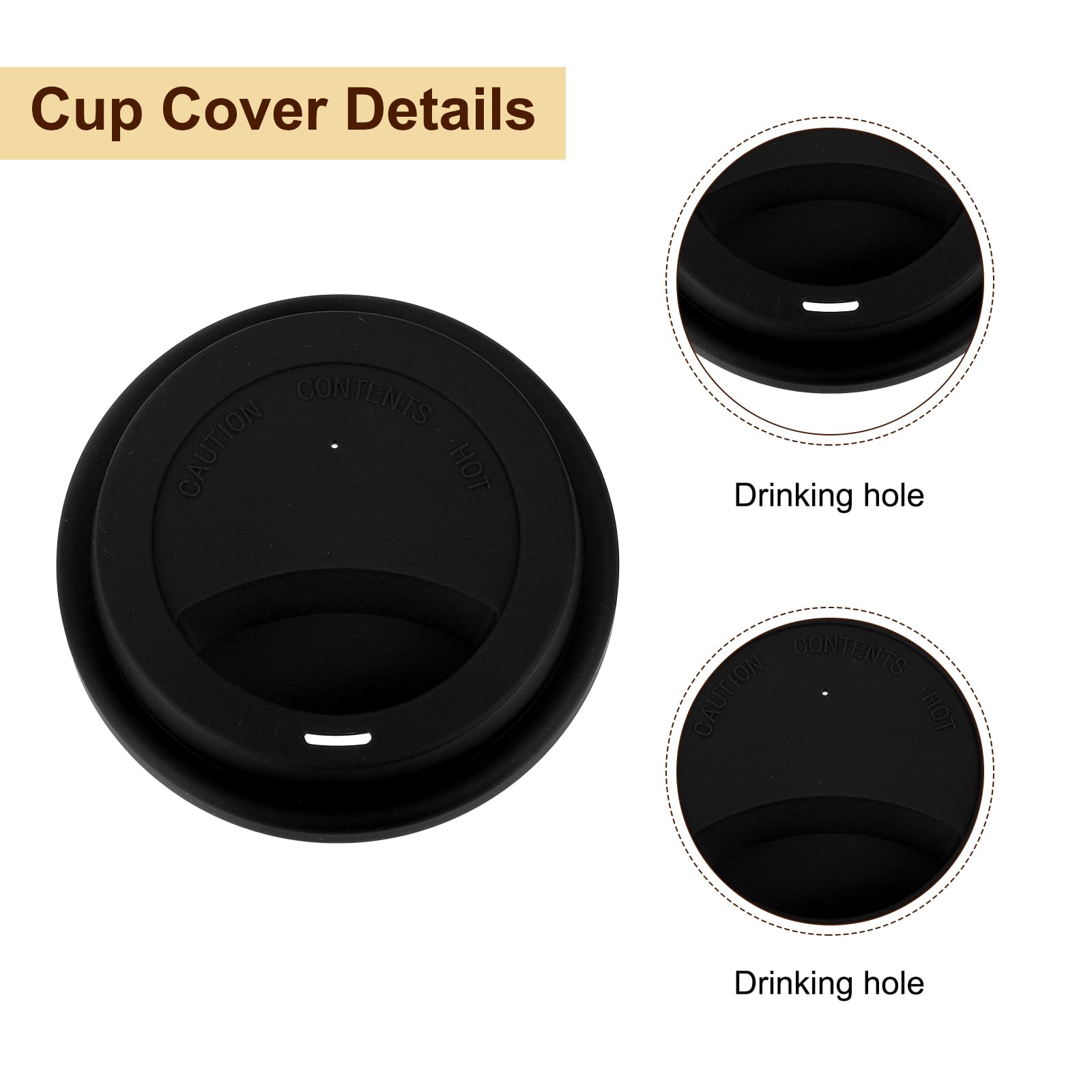 4 Couvercles En Silicone Réutilisables Pour Tasses Et Mugs | Étanches, Avec Trou Buvette | Diamètre ~9.5cm | Pour Boissons Chaudes Et Froides