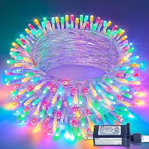 String Lights Indoor,YOUNGAR Twinkle Lights,98FT 200 LED 8 Modes Multicolor Christmas Lights Outdoor,30V UL Certified Small Lights Plug in for Home, Garden, Wedding, Party, Holiday Decoration Cover