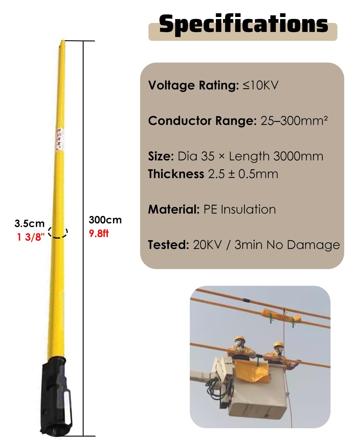 Funda de cableado de cable de alta visibilidad, tubo protector de alambre exterior para trabajo en línea viva, manguera antidescarga eléctrica