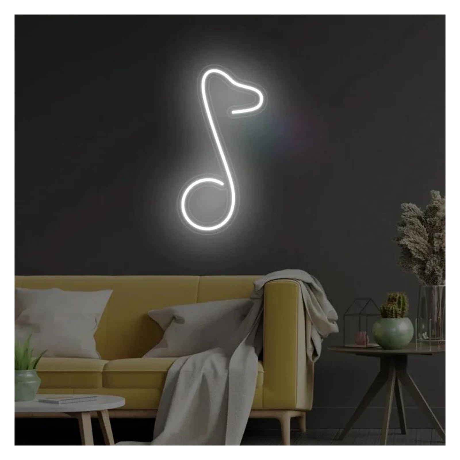 LEMST Signs Lamp Musical Note Neon Sign USB Powered Adjustable Brightness Symbol Neon Lights, for Store Wall Decoration 15cmx25cm(B)