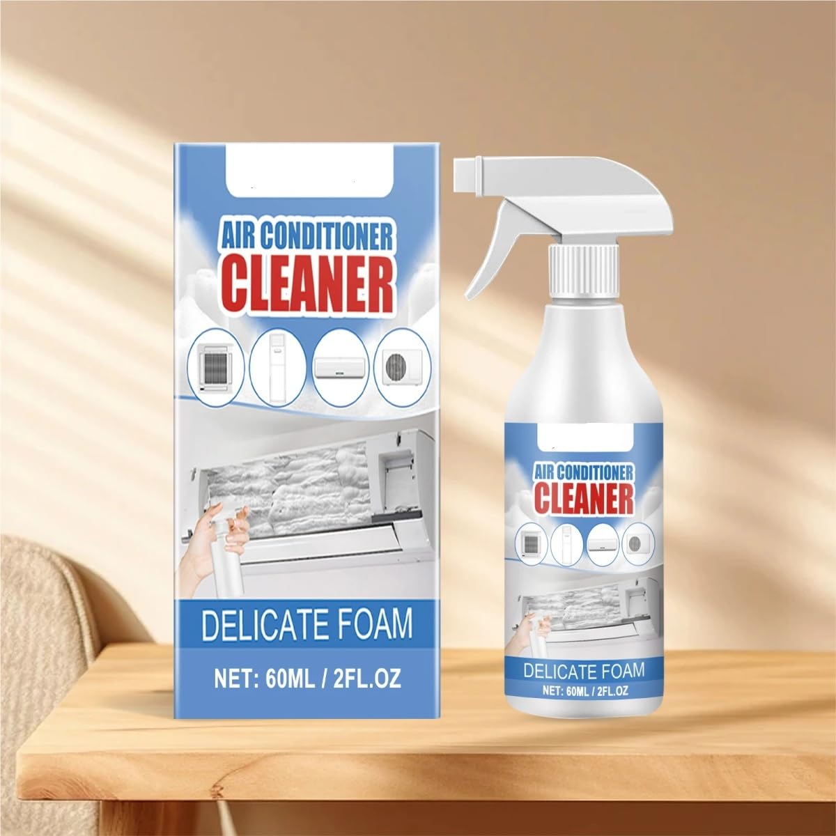 Limpiador de aire acondicionado, aerosol que limpia profundamente el polvo interno, limpiador espumoso for aire acondicionado(5PCS)