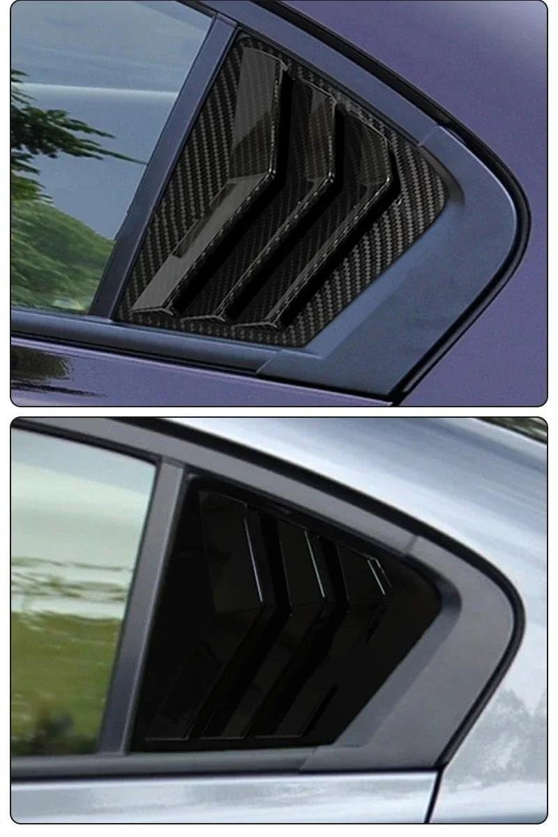 Persianas Laterales Traseras Rejillas Ventilación Viseras Embellecedores Estilo Carbono para Civic Sedán 9.ª Generación 2011, 2012, 2013 2014 2015(Gloss Black)