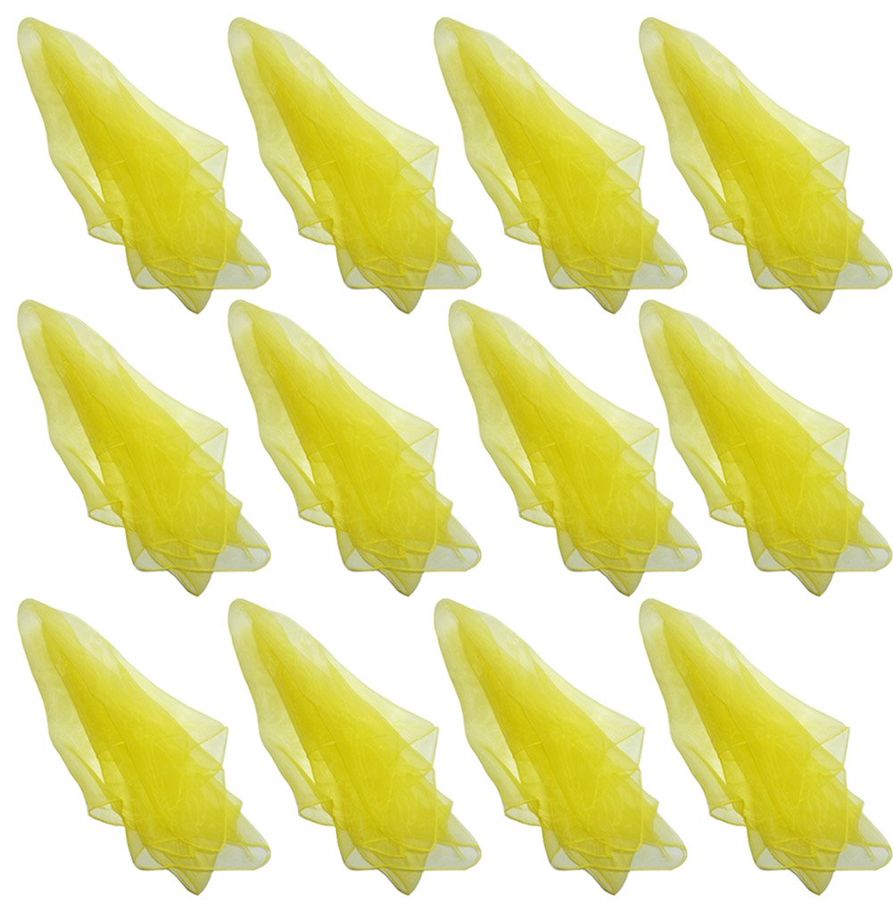 Hoerev Piccola Confezione Da 12 Sciarpe Da Giocoleria (Danza) 60Cmx60Cm,12 Giallo-image