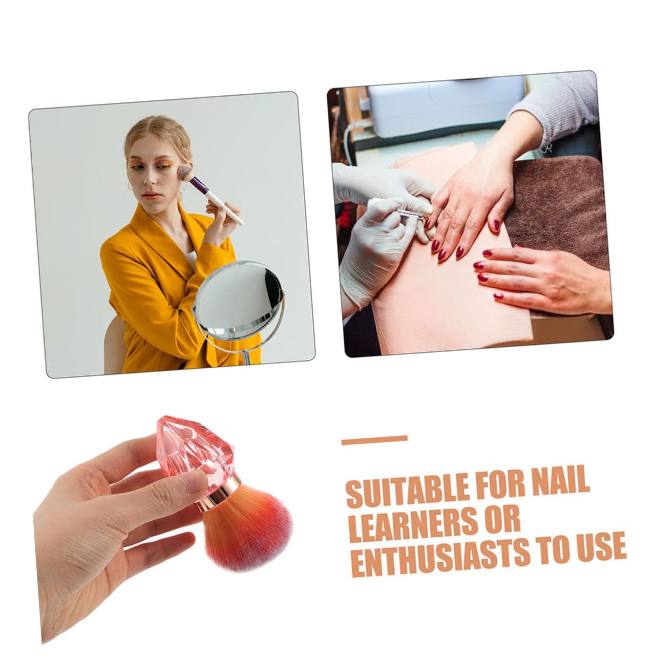 8 Pezzi Pennelli per Unghie con Spazzola per Pulizia Nail Art Rosa Assorbe Efficacemente per Unghie