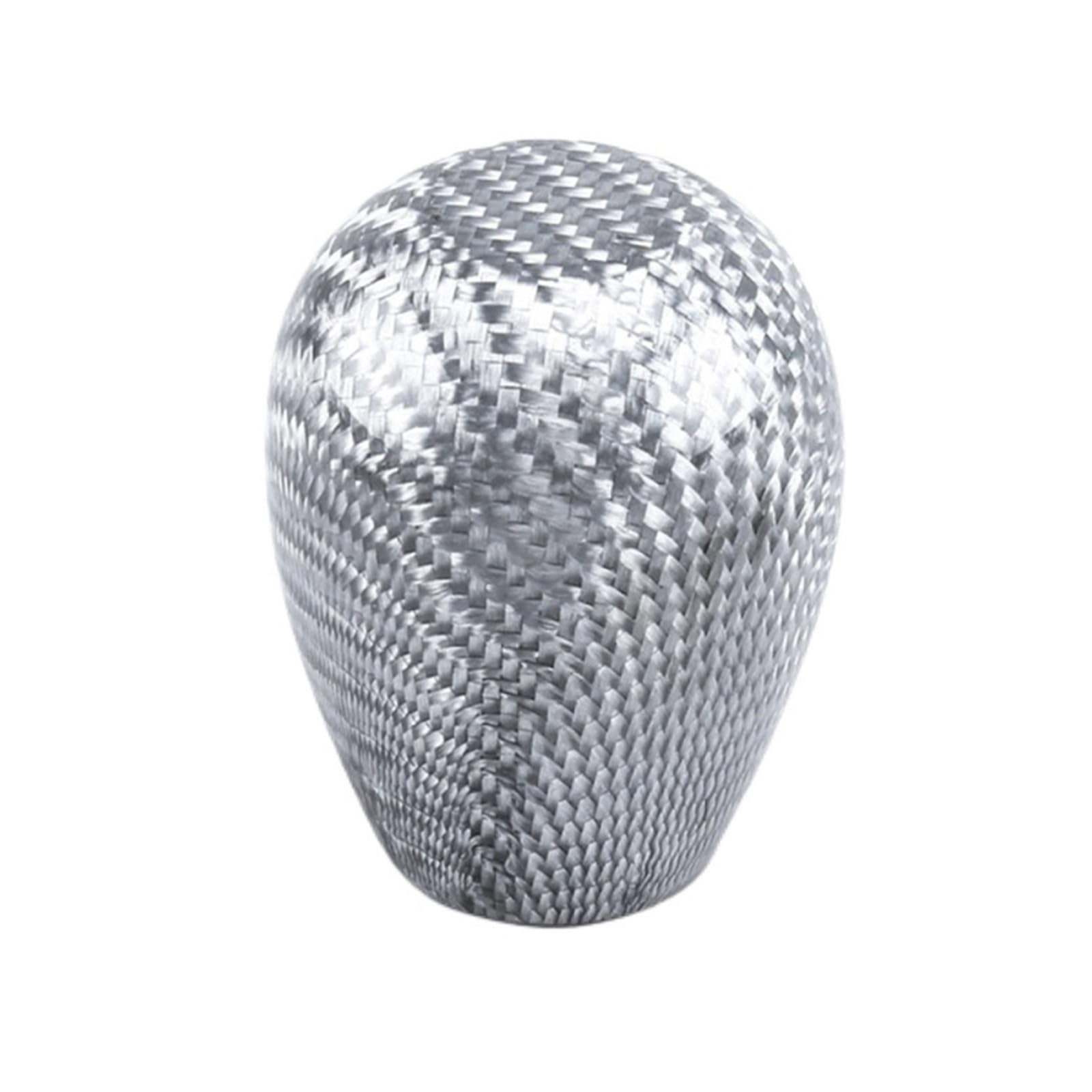Kaiaygee Silver Gear Shift Knob Black Red Real Fiber Adapters(,Ellipse)