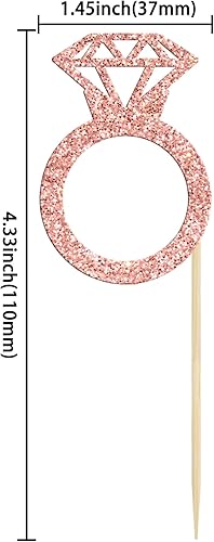 Miniatura 9 de Gyufise 36 piezas de anillos de diamantes para cupcakes, anillos de boda con purpurina dorada para boda, compromiso, aniversario, fiesta de San