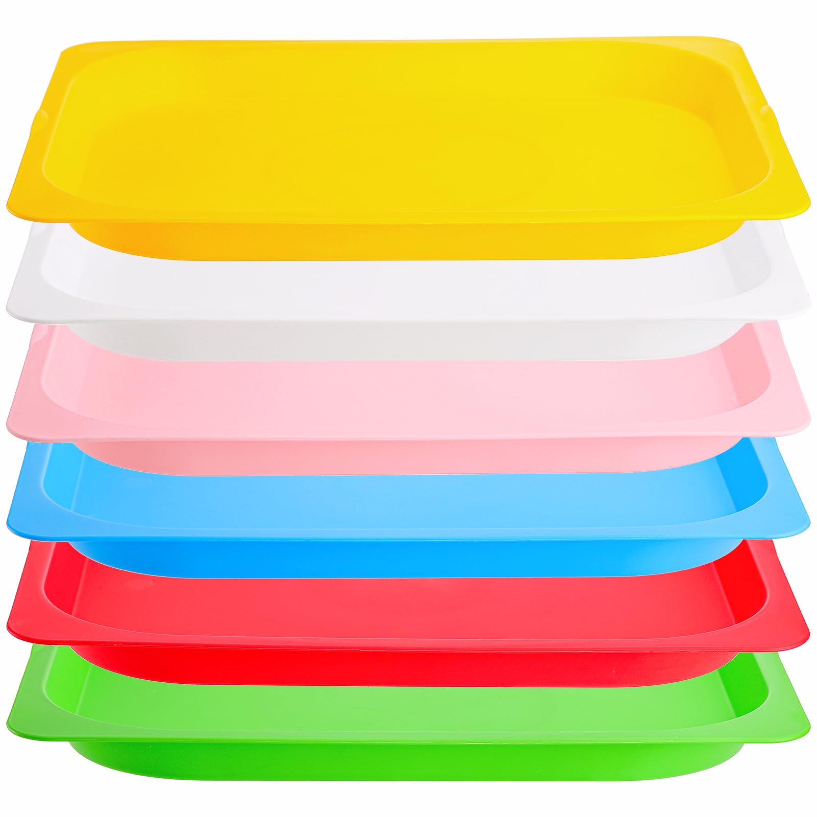 WAIZHIUA 10 Pezzi Vassoi Plastica Set, Vassoio Rettangolare in Plastica per Artigianato Materiale Attività per Perline Giocattolo Sensoriale Progetti Fai da Te