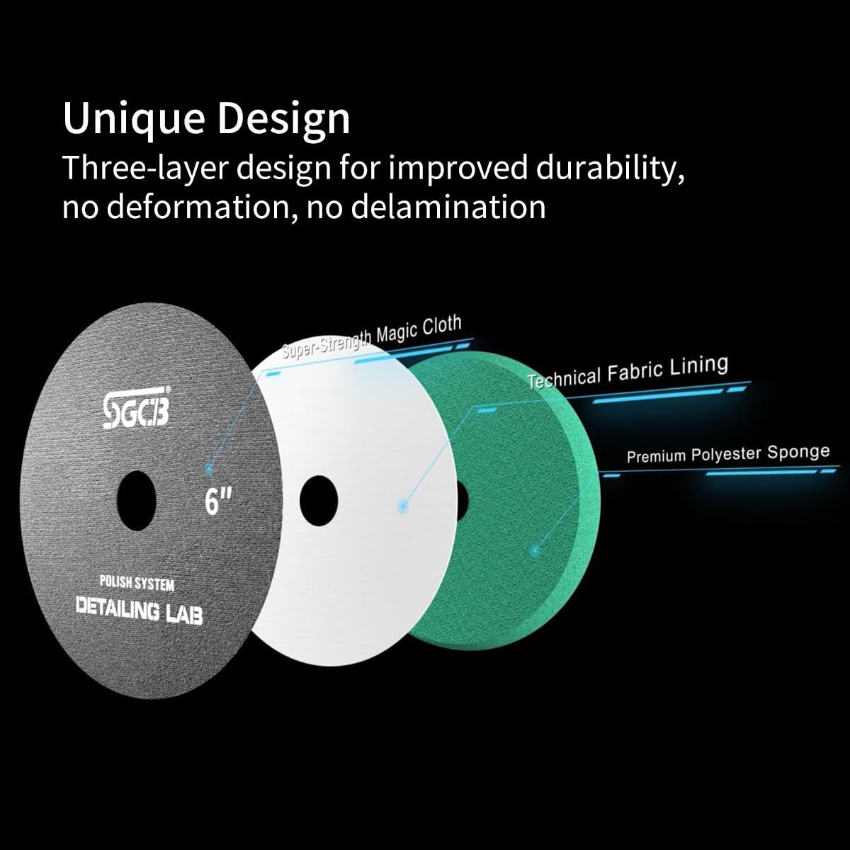 SGCB Pro 5" DA Buffing Polishing Pad Buffer Pads 4Pcs Coarse to Fine for 5 Inch RO DA Rotary Polisher Hook and Loop Buffing Foam Pads Sponge Polish Pad Compounding Polishing Finishing and Waxing