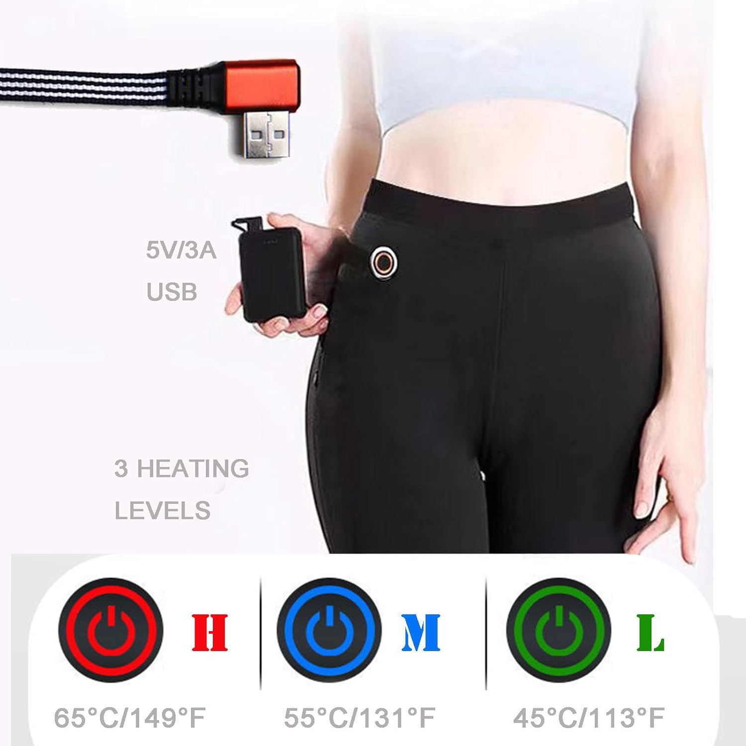 Heated Underwear Sets Women Men,Heating Electric USB Thermal Warm Trousers, 24 Zone Heating, for Motorcycle Outdoor Skiing