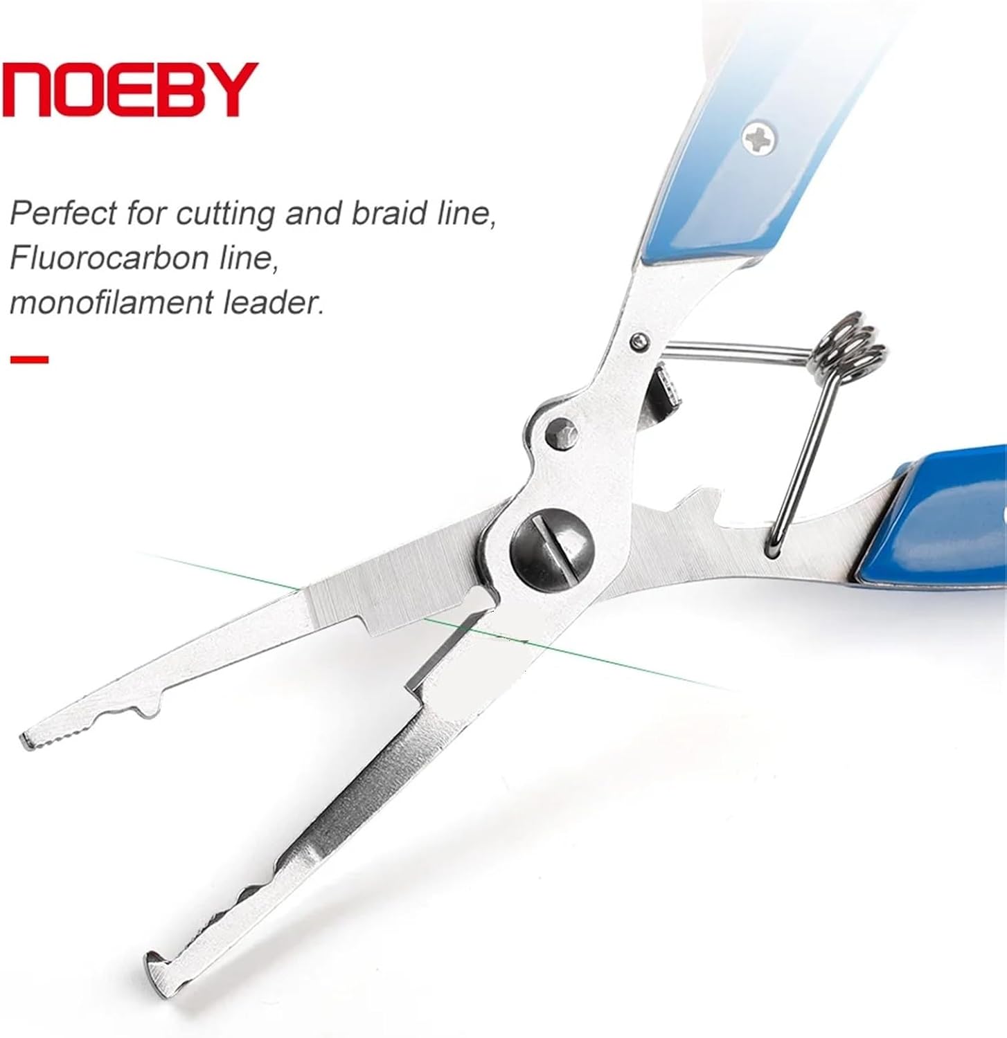 Stainless Steel & Aluminum Alloy Fishing Pliers Multifunctional Hook Remover Split Ring Line Cutter Tackle(Blue)