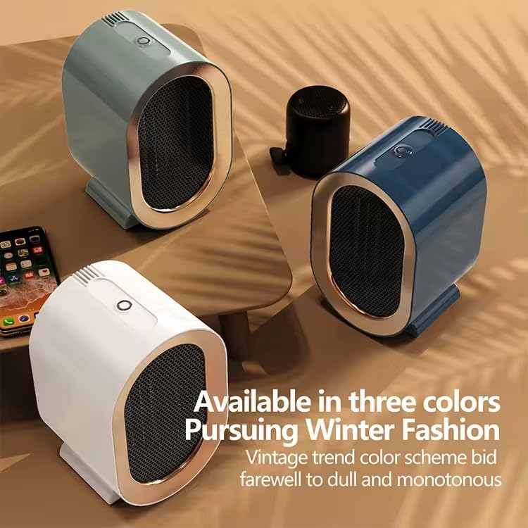 Portable Space Heater – Electric PTC Heater for Indoor Use, Ideal for Bedrooms and Small Rooms 1200W (White)