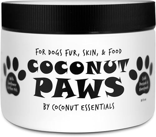 Coconut Paws Aceites orgánicos para piel, cabello, orejas, dientes y uñas de perros, aceite de coco orgánico prensado en frío sin refinar, aceite de