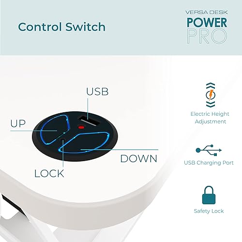 Miniatura 5 de Power sit-to-stand computadora ConverterEscritorio de Pie Eléctrica Push-Buttonpor versatables Blanco
