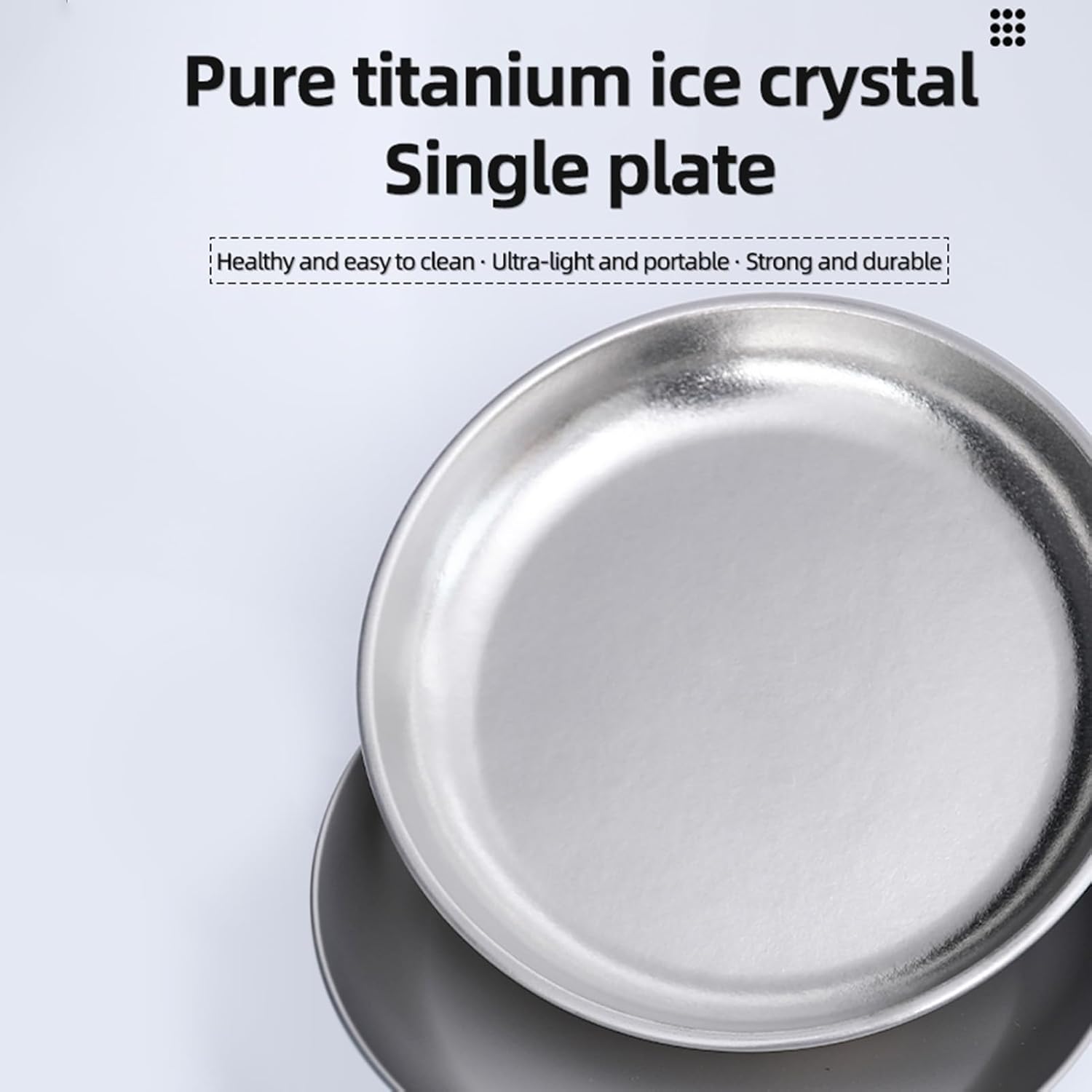 Tissting Steel Camping Plate with Utensil Set, Lightweight Outdoor Dining for Backpacking, Hiking & BBQs, Compact 3 Piece Dishware for Campers, Travelers Adventurers (Ice Crystal)