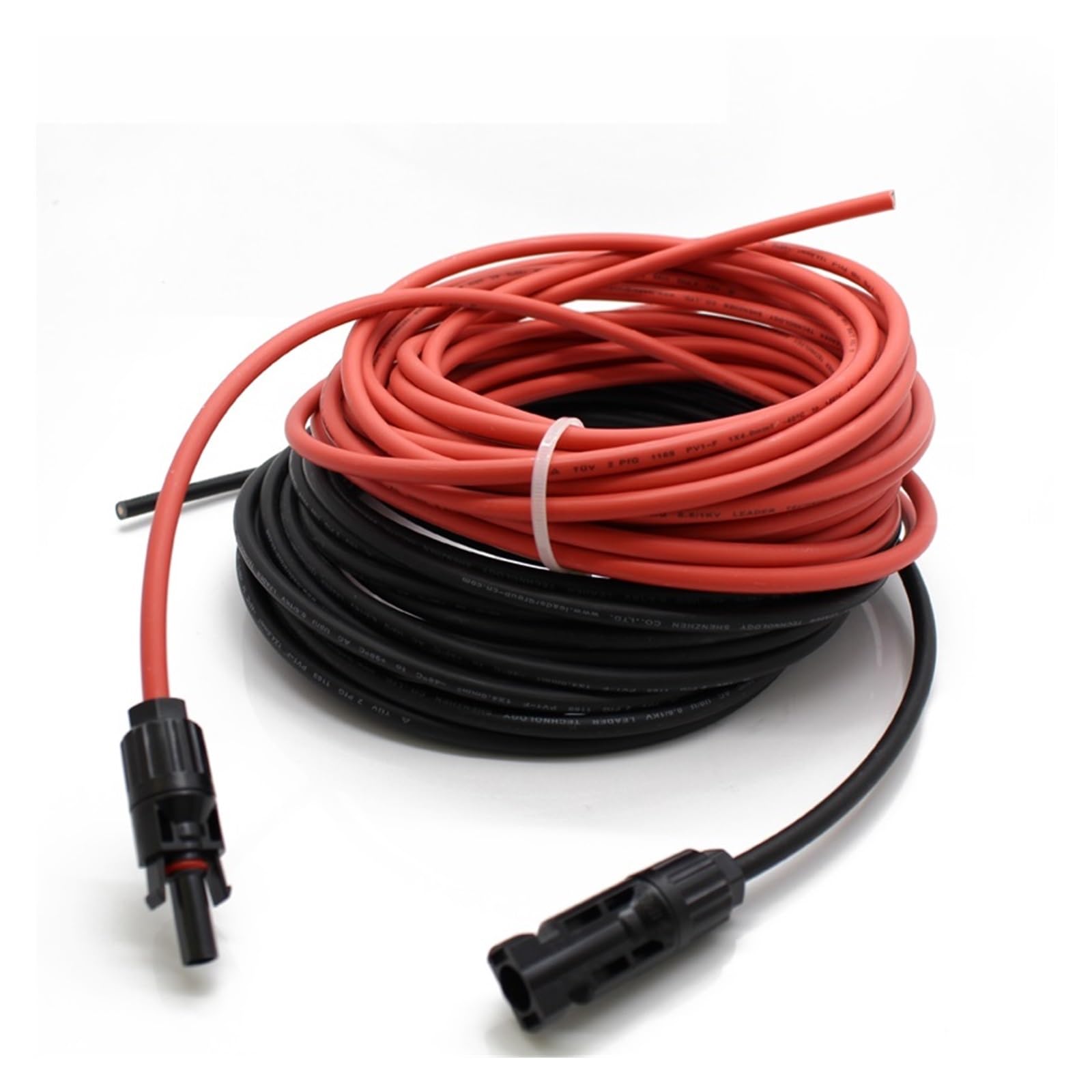 Kabel, Przewód solarny PV z łącznikiem solarnym, zestaw 2 szt., wielokolorowy, różne rozmiary(4mm2 5M)