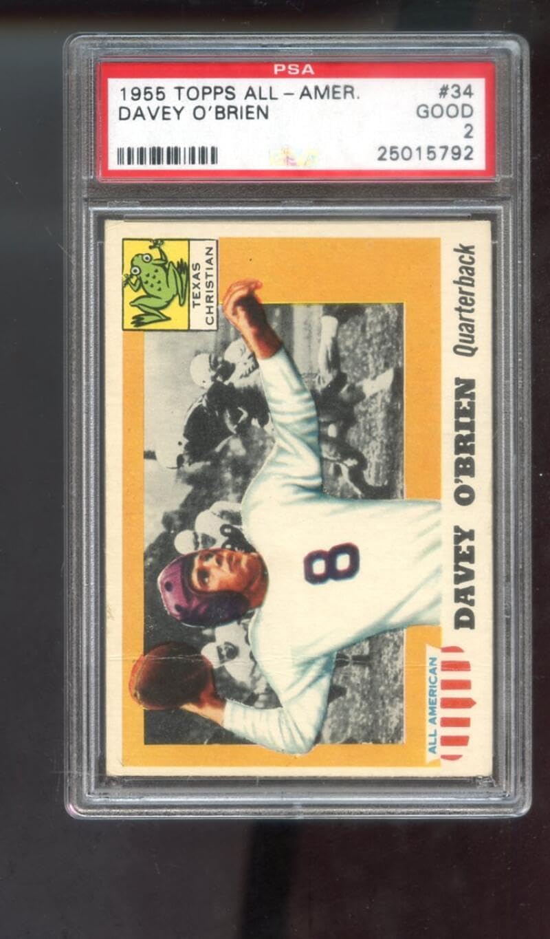 1955 Topps All-American #34 Davey O'Brien OBrien PSA 2 Graded Football Card Texas Christian