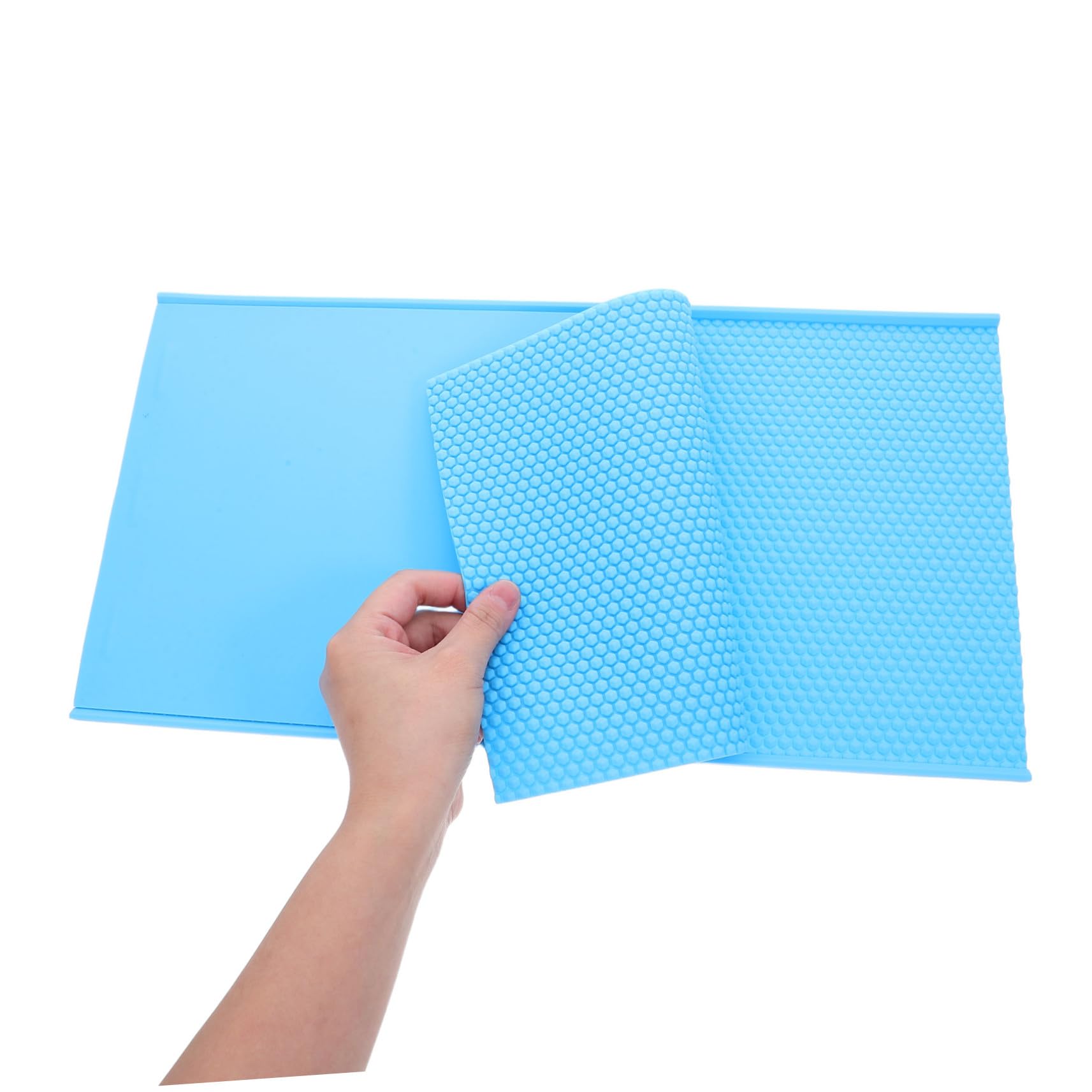 VANZACK Stampo in Silicone per Cera d Api con d Strumento per Fogli Cera Pressati per Apicoltura e Te con Effetto Rilievo Riutilizzabile Colore Azzurro