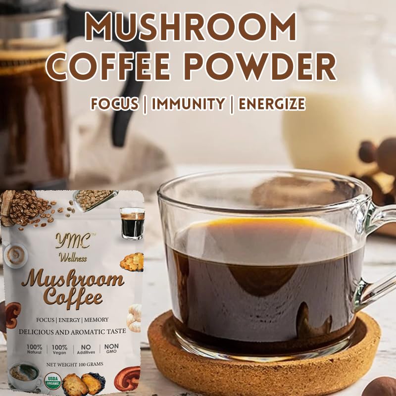 Organic Mushroom Coffee powder Dark Roast miniatura 3