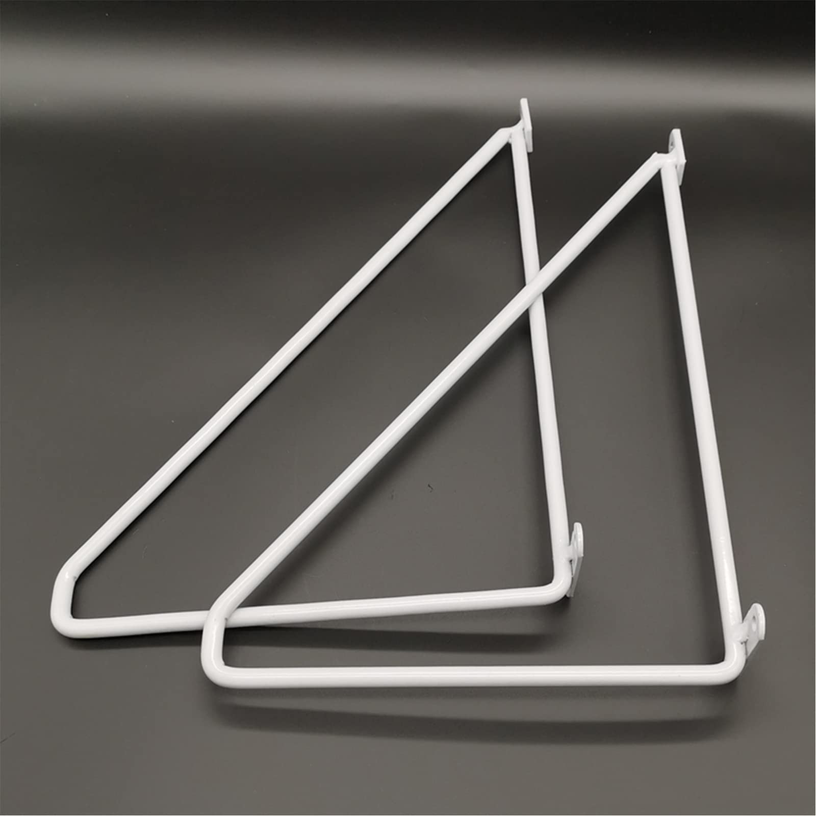 2 Soportes para Estantes Fijos Triangulares,Soportes de Estantes de Hierro Forjado Montados En La Pared,Soporte de Esquina Decorativos,Accesorios Incluidos,Carga de 150lb (40cm/15.75in,White)